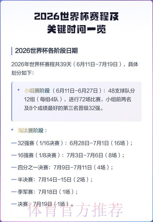 2026世界杯每日赛程高清版观看指南查询入口 2026世界杯每日赛程高清版观看指南查询入口